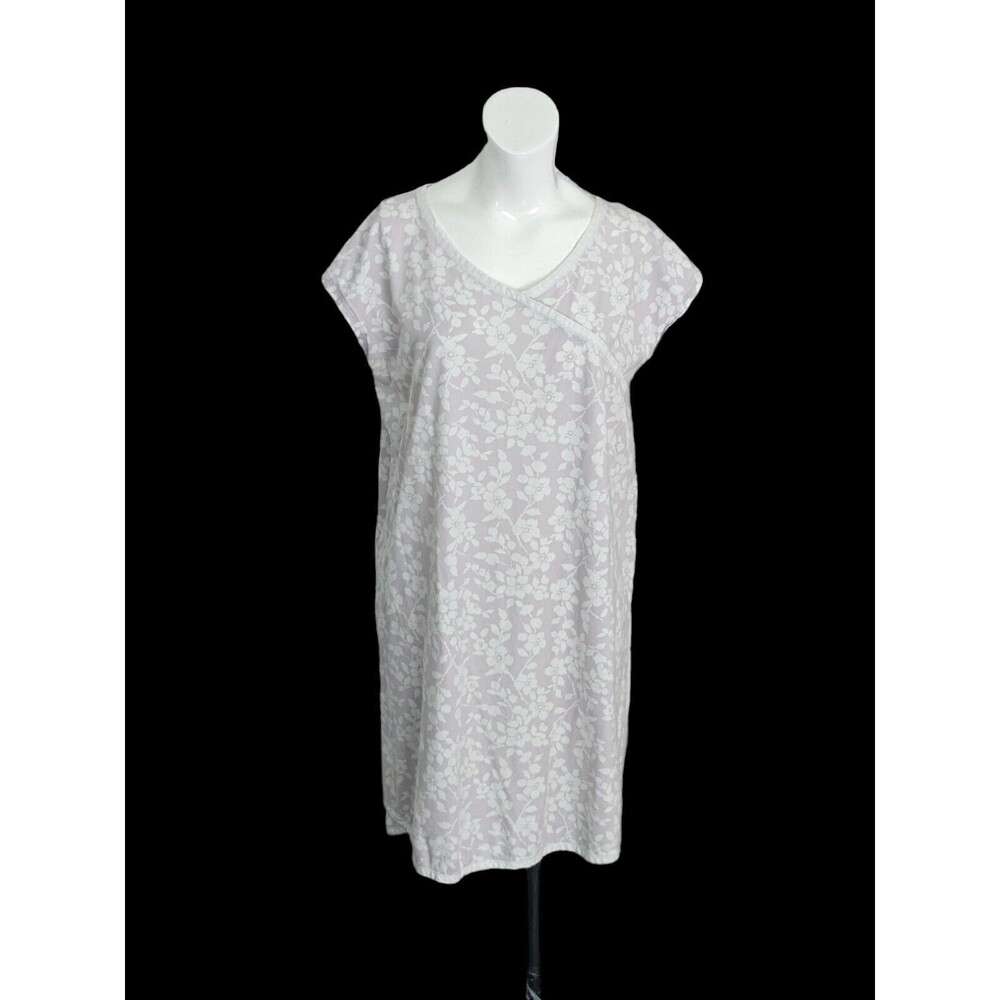 Garnet Hill Lavender Floral Cotton Nightshirt
